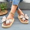 Fashion Women's Light Slippers Fashion Round Head Open Toe Matching Color Butterfly Knot Anti-slip Wear-resistant Sandals
