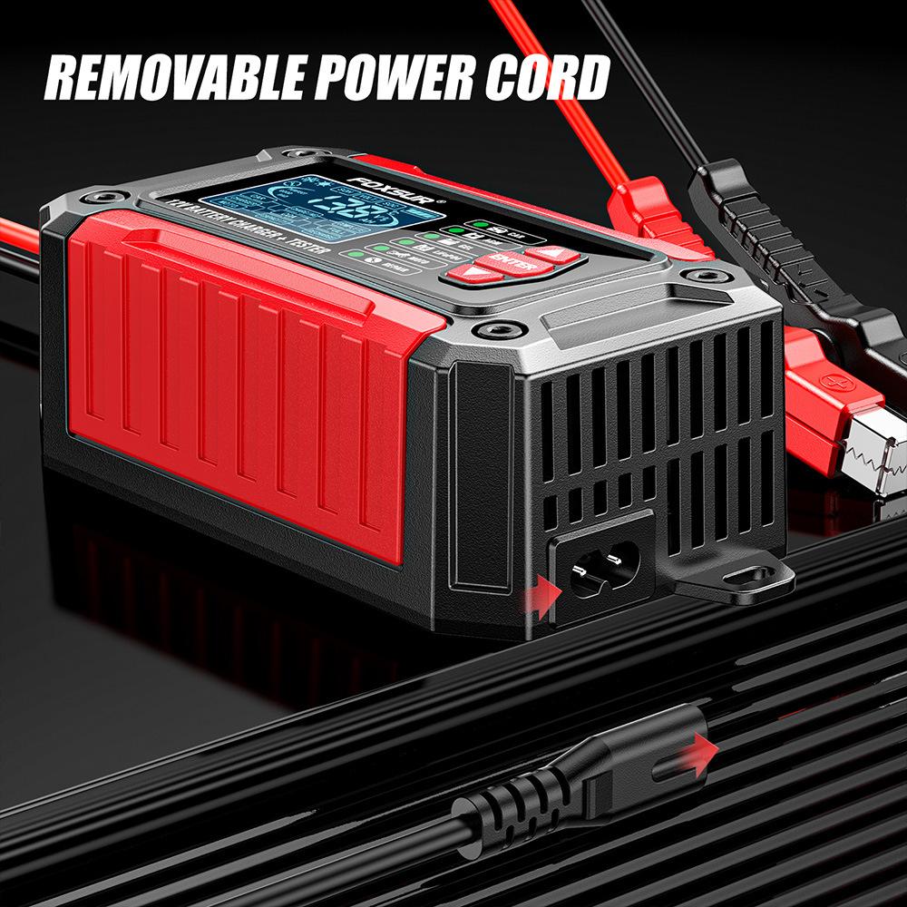 2 в 1 автомобильный зарядное устройство тестер 12 В/24 В CCA SOH SOC анализатор комплект для AGM GEL LiFePO4 мотоцикла автомобильного транспортного средства