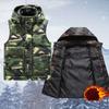 Plus Size Men Sleeveless Jacket Winter New Casual Hooded Cotton Padded Sleeveless Vest Man Warm Camouflage  Sports Waistcoats