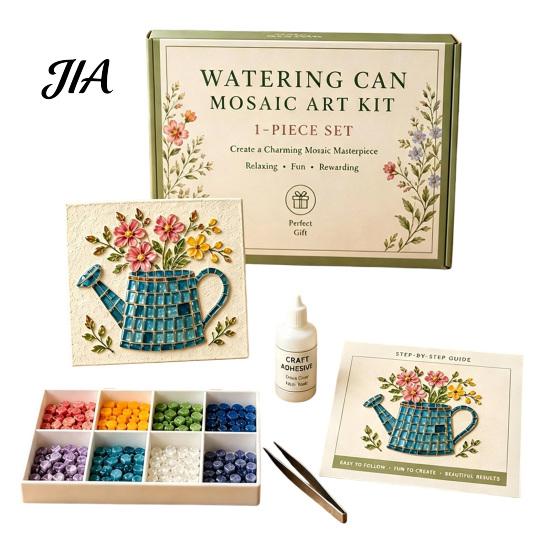 DIY Craft Projects for Adults Sea Glass Mosaic Art Kit, Flower Insect Nature Inspired Sets Kit with Colorful Pieces Beginners, Handmade Wall