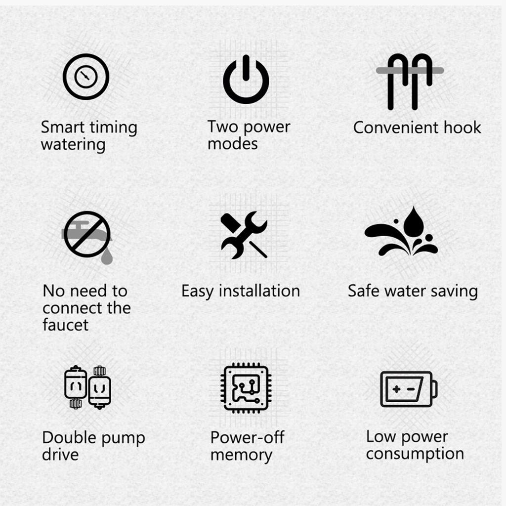 Автоматическая система полива с двойным насосом для комплекта для орошения 20 горшечных растений с 30-дневным программированием