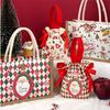 1 подарочный пакет на Рождество, подарочный пакет с Санта-Клаусом, подарочный пакет для яблока на Сочельник, тканевая сумка-тоут