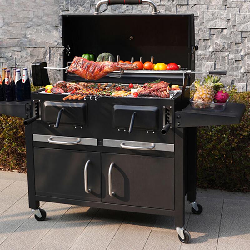 Outdoor Charcoal BBQ Grill & Smoker