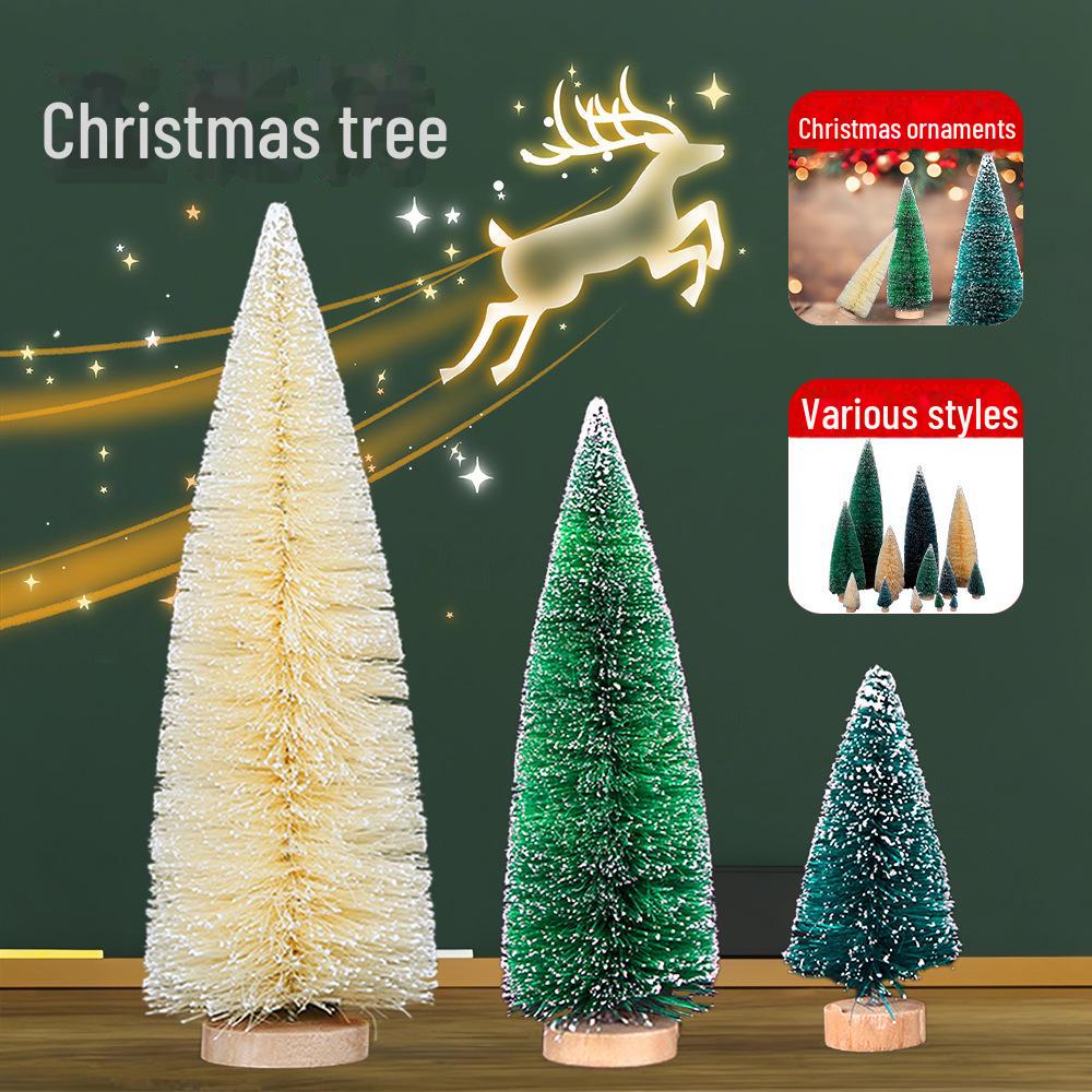 White Mini Christmas Tree Desktop Ornament - Small Christmas Decorations for Window Display