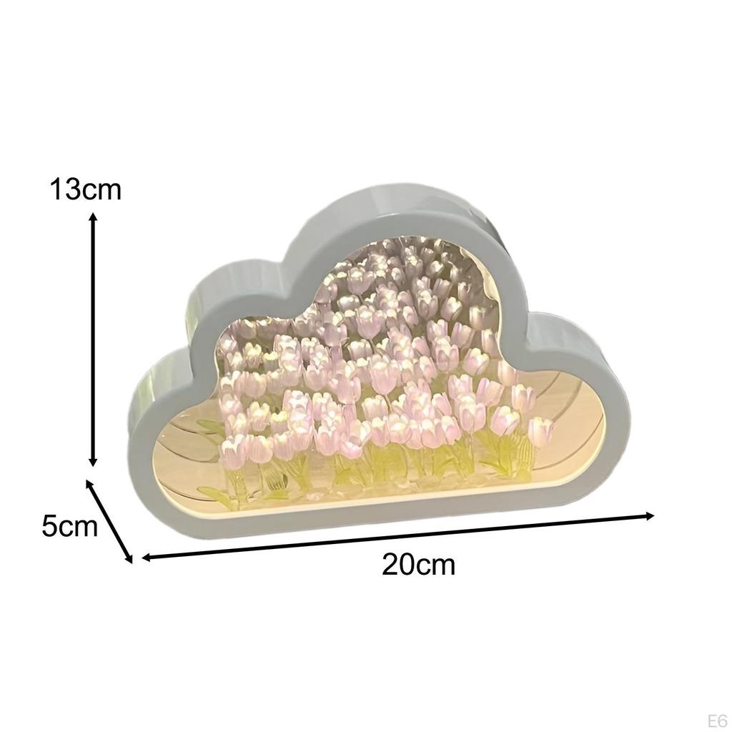 9 Flower Lamp DIY Mirror Night Light Gift Housewarming Tabletop Decoration for Home Office