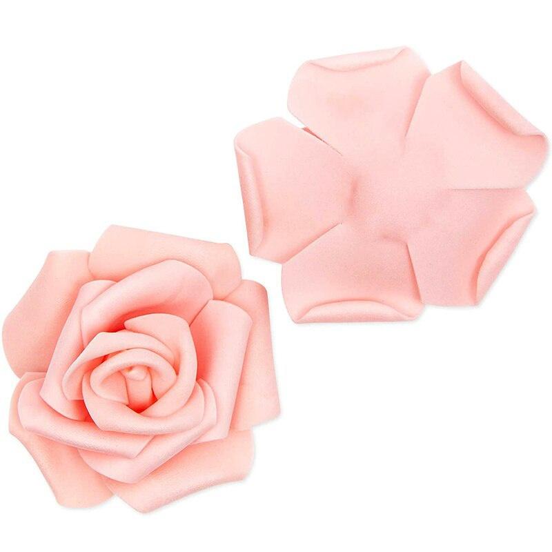 100 Pcs Artificial Rose Flower Heads Real Looking Foam Fake Roses for DIY Wedding Party Tables Home Decoration
