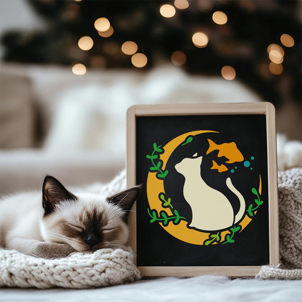 12 шт. 12 стилей Тема котенка ПЭТ Вырезанные трафареты для рисования, для DIY скрапбукинга, фотоальбома, форма кошки, 150~200x150~200 мм, 1 шт./стиль