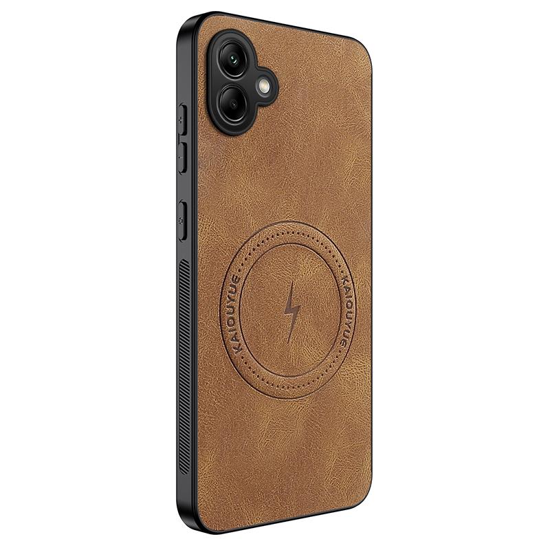 For Samsung Galaxy A06 4G Magnetic Case WANLONFENG SD1 Series Nappa Texture PC TPU Phone Cover