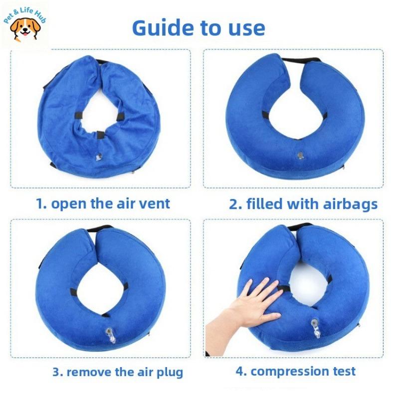 Dog products-inflatable pet protection neck collar leash Elizabeth collar pet grooming protection neck wrap pet supplies