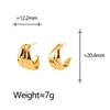 Retro Luxury Multi-Layer C-Shaped Earrings: Versatile, Bright, Hollow Design for Women
