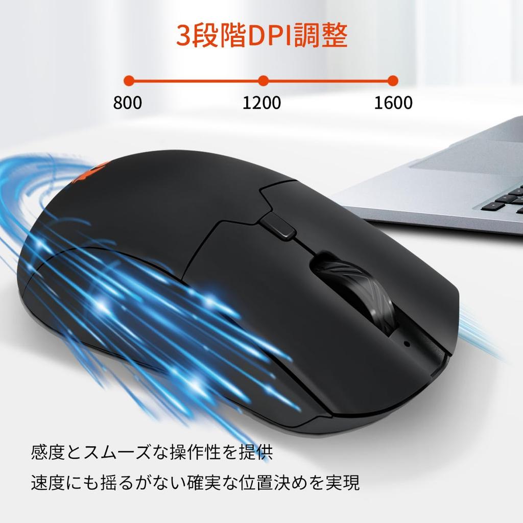 PiMivco Wireless Mouse, Quiet Bluetooth 5.2 & 2.4GHz, Wireless Type-C Rechargeable, Approximately 2 Months of Battery Life, 3 DPI Settings,