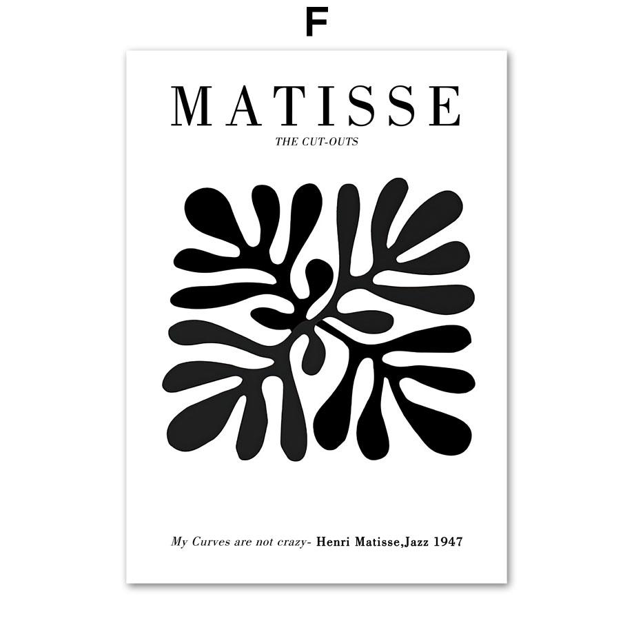 Черно-белый абстрактный Матисс коралловый лист человеческого тела настенные художественные принты холст живопись скандинавский постер Декор фотографии для гостиной