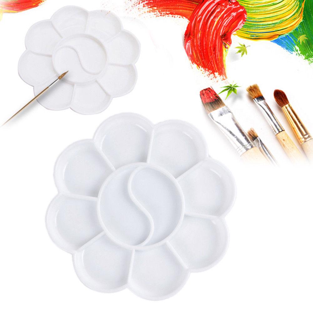10-Hole Aluminum Circular Palette Art Paint Drawing Tray Color Palettes For Oil Watercolour Painting Pallet Office Supplies