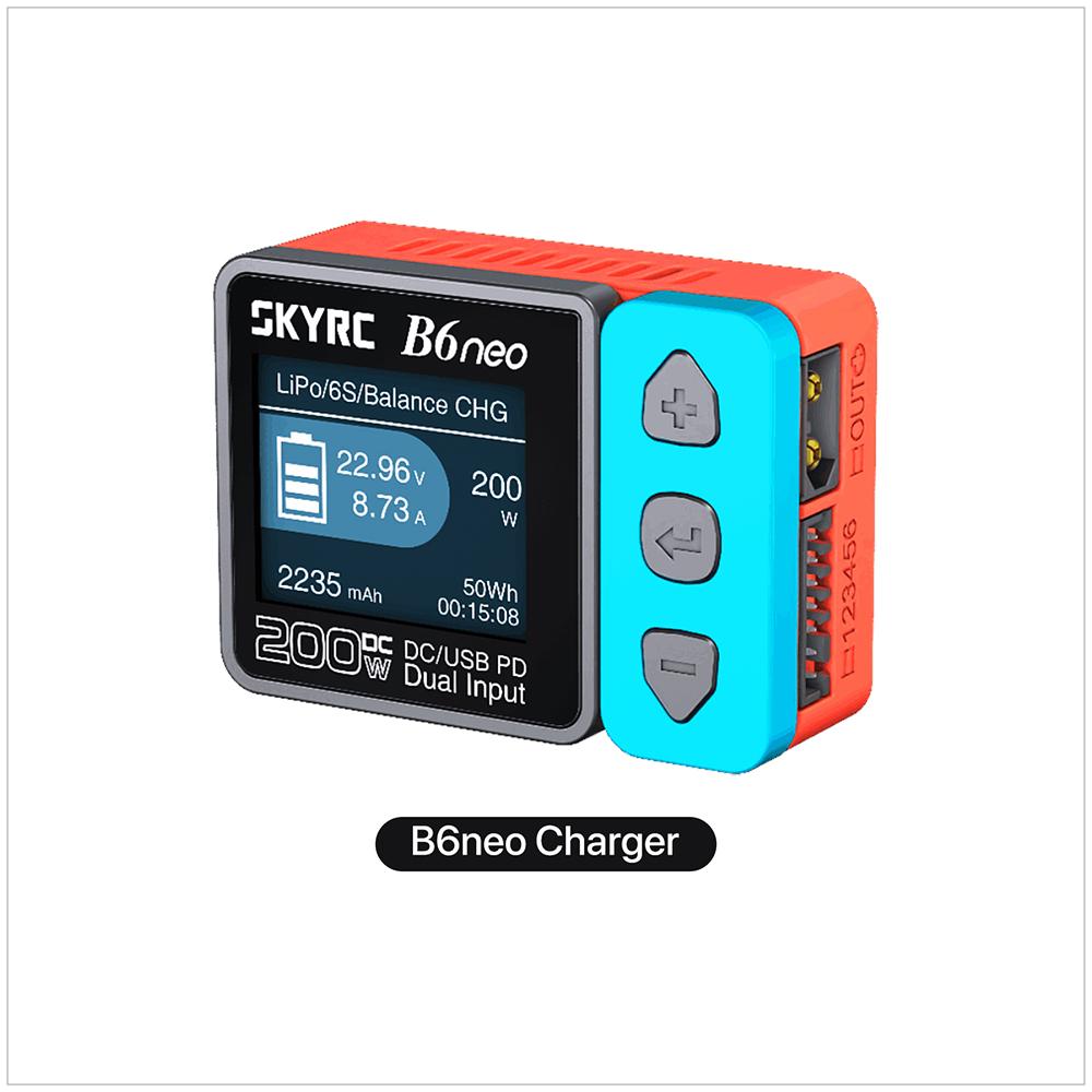 SkyRC B6neo Smart Charger DC 200W PD 80W LiPo Battery Balance Charger SK-100198 Compact 6S Charger Discharger Skyrc b6 neo
