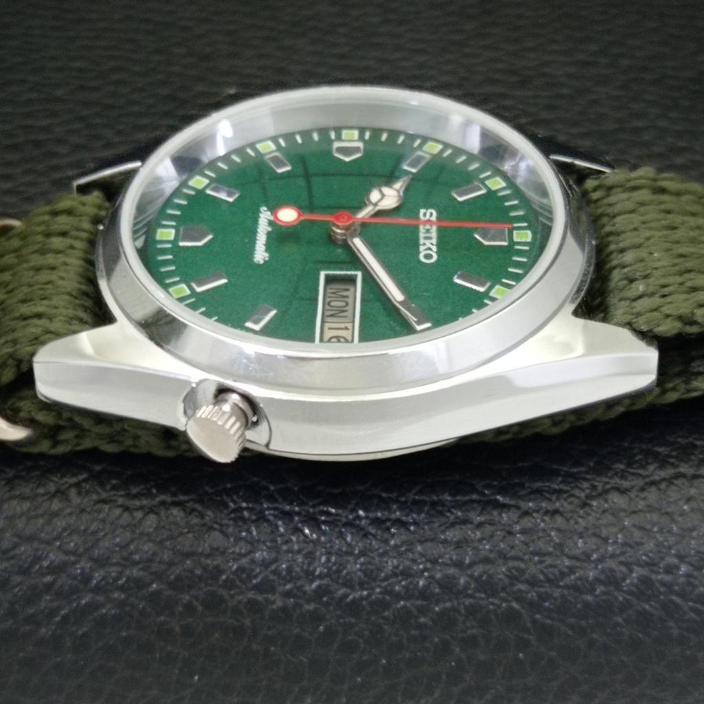 ВОССТАНОВЛЕННЫЕ ВИНТАЖНЫЕ АВТОМАТИЧЕСКИЕ МУЖСКИЕ ЧАСЫ SEIKO JAPAN С ЗЕЛЕНЫМ ЦИФЕРБЛАТОМ a433576-2