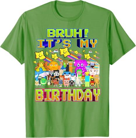 Bruh Its My Birthday Funny Brainrot for Boys Teen TShirt Y2k Silly Brainrot Humor Saying Tee Novelty Gift Unique Aesthetic Top