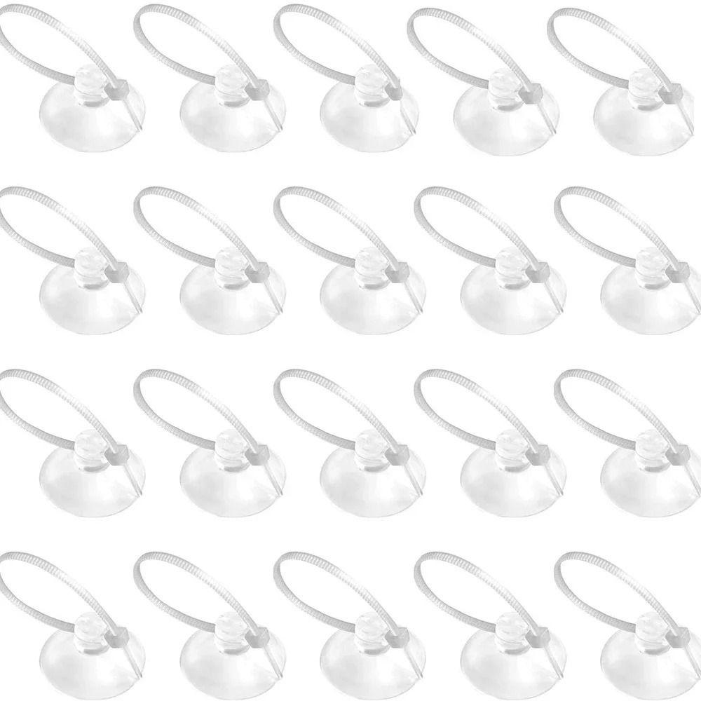 4/8/20Pcs Strong Suction Aquarium Suction Cups Set Adjustable Cable Ties Plants Binding Fish Tank Suction Hooks Transparent