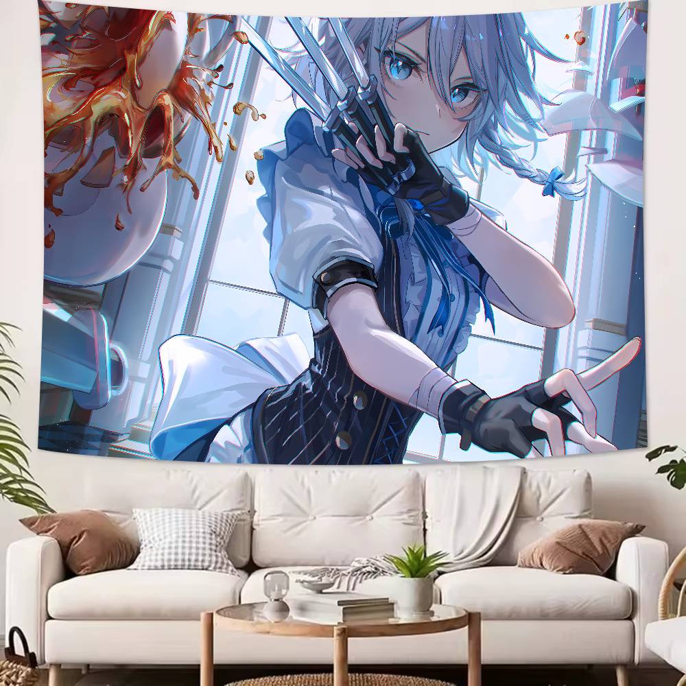 Large Populae Fashion Cool Touhou Project Tapestry Home Decor Wall Hanging Living Room Bedroom Aesthetic Decor Multiple Size