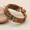 Women Men Boho Leather Wrap Bracelet & Bangle Natural Stone Beaded Chakra Bohemia Charm Bracelet Handmade Jewelry Gift