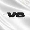 ydjcv7 3D Car V6 Design Grille Badge Front Emblem Rear Trunk Body Sticker For Toyota 2019 4runner rav4 Tundra Corolla Ford  Accessory