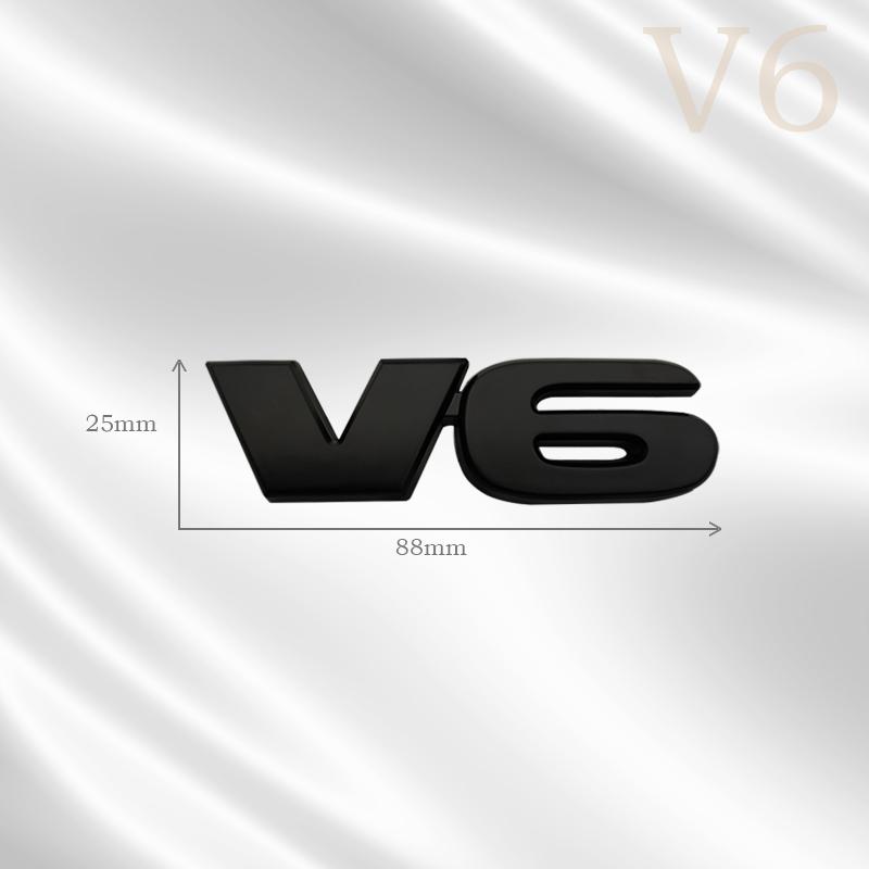ydjcv7 3D Car V6 Design Grille Badge Front Emblem Rear Trunk Body Sticker For Toyota 2019 4runner rav4 Tundra Corolla Ford Accessory