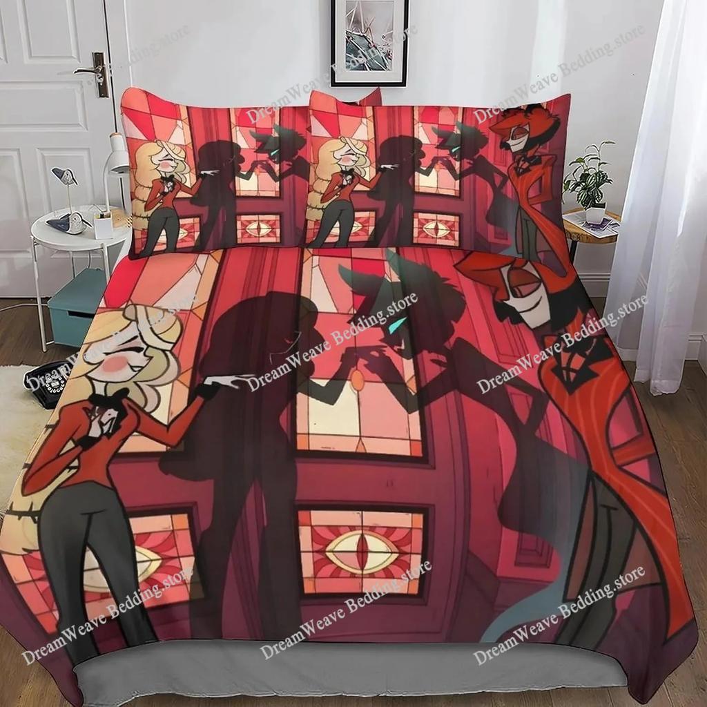 Anime Stolas Helluva Hazbin Hotels Boss Bedding Set Boys Girls Twin Queen Size Duvet Cover Pillowcase Bed Boys Adult Quilt Cover