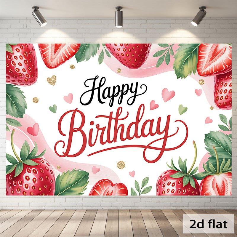 Party Backdrop Flat Strawberry Wishes Events Wedding Coming Ceremony Four Season Photo Booth Decor Front Door Decor