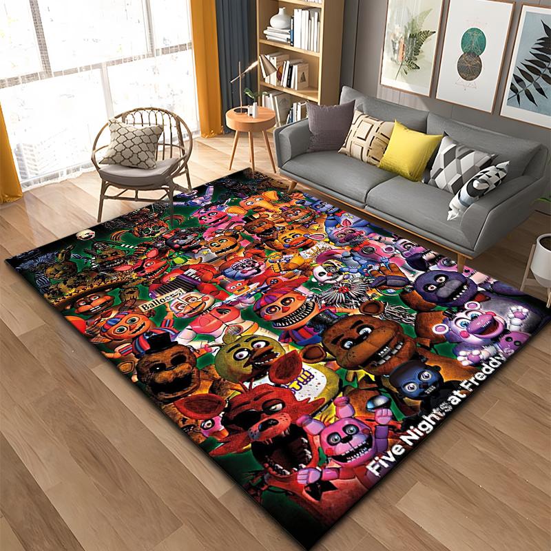3D Ковер с рисунком FNAF-Five-nights-At-Freddys Большой ковер для гостиной, детской спальни, дивана, кухни Декор Нескользящий коврик Подарок