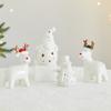 Christmas Themed Ceramic Illuminating Village House Snowman Deer Figurine Decoration For Mantels Shelf Or Window Sill
