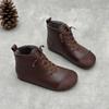 Ретро Обувь, Короткие Ботинки, Новая Мягкая Кожа, Мягкая Подошва, Флисовая Обувь, Теплые Ботинки, Женская Обувь