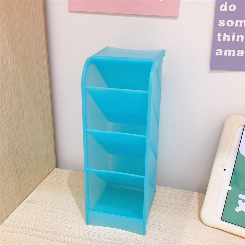 Новый настольный органайзер, держатель для ручек, ящик для хранения кистей для макияжа, 4 сетки, косая вставка, органайзер для хранения, школьные канцелярские принадлежности