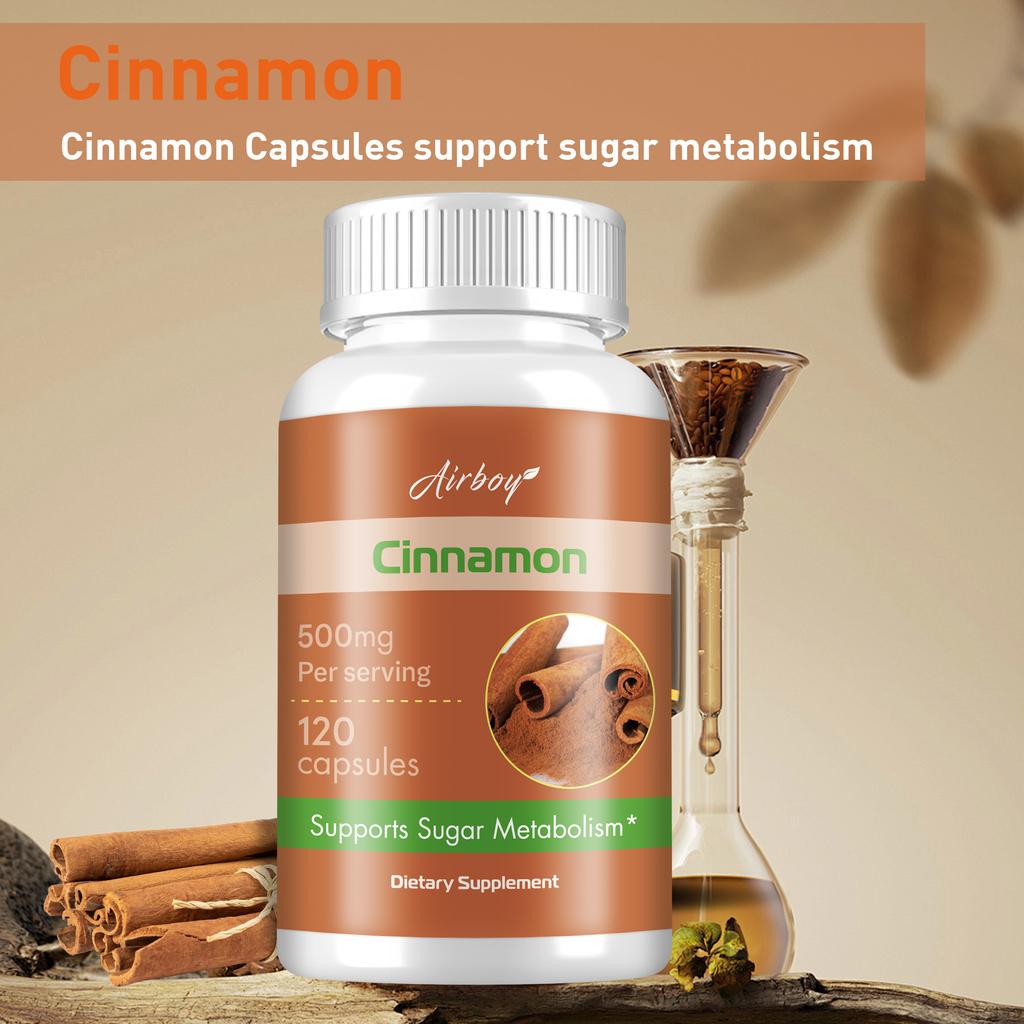 High Purity Cinnamon Capsules, 500mg Natural Cinnamon Extract, Nutritional Supplement