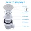 Shower Bathroom Tray Waste Drain Trap Side Drain High Flow Shower Tray Waste Durable Low Profile Shower Drain Easy Use