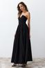 Women's Fashion New Evening Dress & Graduation Dress Black Woven Long Evening Dress