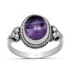 Кольцо овальной формы из стерлингового серебра 925 пробы с натуральным аметистом 8X10 мм для женщин и девочек