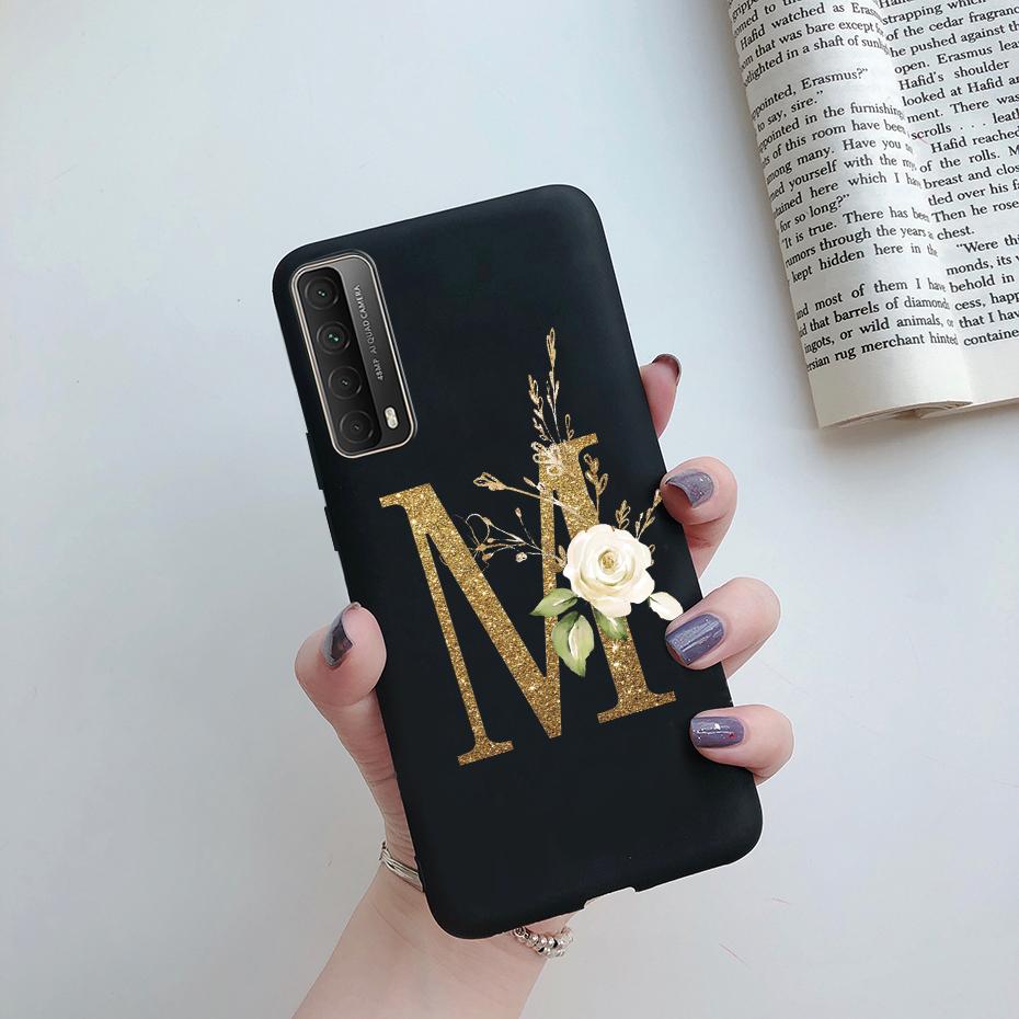Модный Цветочный Чехол с Буквами Ударопрочный для Huawei P Smart 2021 Мягкий ТПУ Чехол для Huawei Y7A 2020 Y 7A Y7 A Чехлы для Телефонов 6.67"