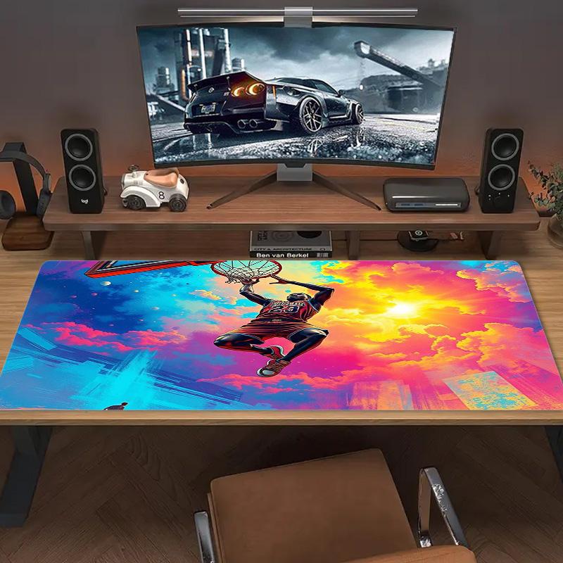 Basketball Match Color Mouse Pad Large Gaming Table Cushion Non-slip Laptop Tablet Big Mousepad XXL Mat Mini PC Playmat With Lock edge