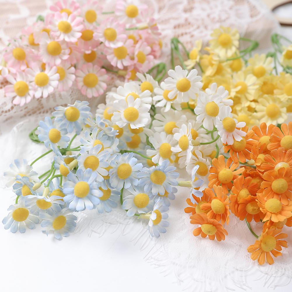 10pcs Artificial Flowers White Beauty Silk Chrysanthemum Simulation Daisy Fake Flowers Decoration For Home Garden Office Decors