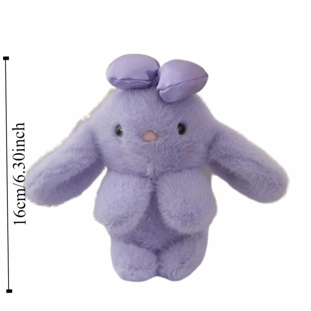 Lifelike Bow Bunny Plush Keychain Stuffed Animal Bow Bunny Plush Toy Bag Decoration