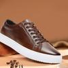 Мужская обувь Кожаные туфли на платформе со шнуровкой на платформе Трендовая корейская версия Повседневная кожаная обувь Мужская модная трендовая обувь Универсальная обувь с низким верхом