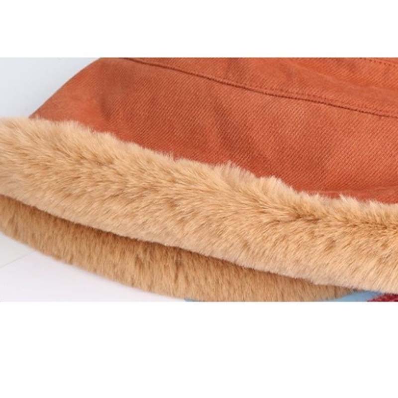 Hat Women's Winter All-match Net Red Plus Cashmere Lamb Hair Fisherman Hat Leisure Wide Brim Warm Plush Basin Hat