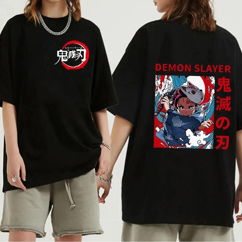 New T Shirt Japanese Anime Men Casual Kawaii Cartoon Demon Slayer Tshirt Cool Ghost Blade Graphic T-shirt Unisex Female