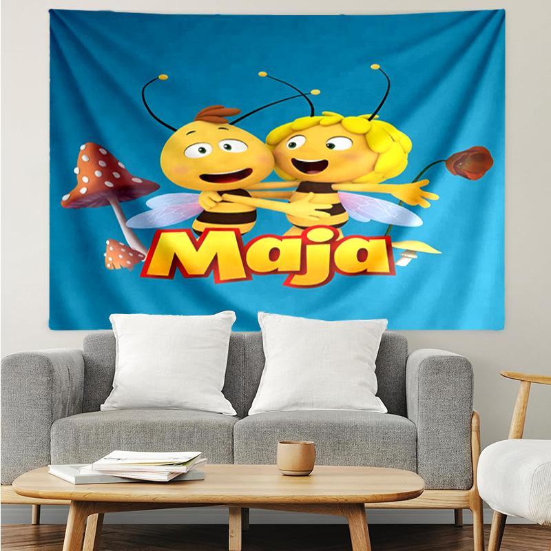 1PC Bee Adventure Maya Tapestry Accessories Playroom Tapestry, for Bedroom,Livingroom, dormitory Room Wall Decor Fan Birthday Gifts
