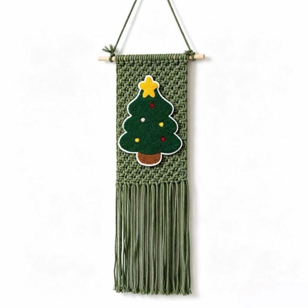 25x60cm Christmas Tree Wall Hanging Woven Texture Mini Wall Hanging Christmas Decoration