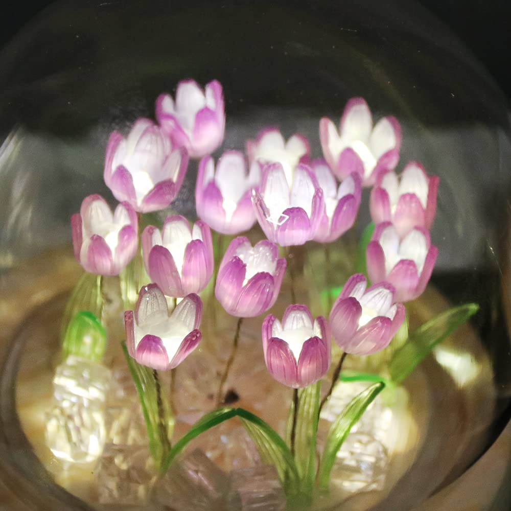 Стильная настольная лампа-тюльпан, светодиодный ночник, декоративная, атмосферная, напольная лампа, настольная лампа, уникальная, скандинавская, дизайн с розой, подарок на день рождения (фиолетовый)