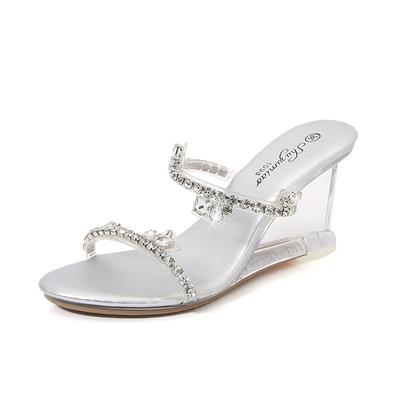 Женская обувь на высоком каблуке со стразами для ночного клуба, простая пикантная обувь для подиума, для танцев на пилоне, на танкетке с кристаллами, серия 1098, каблук 6 см LFD