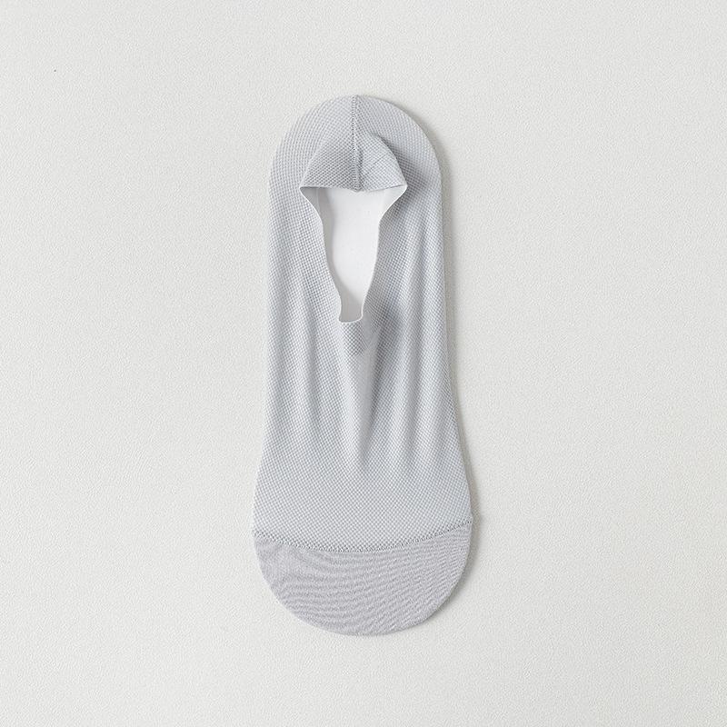 Summer Socks Hollow Out Mesh Breathable Invisible No Show Sock Slippers Solid Color Silicone Non-slip Low Cut Boat Socks