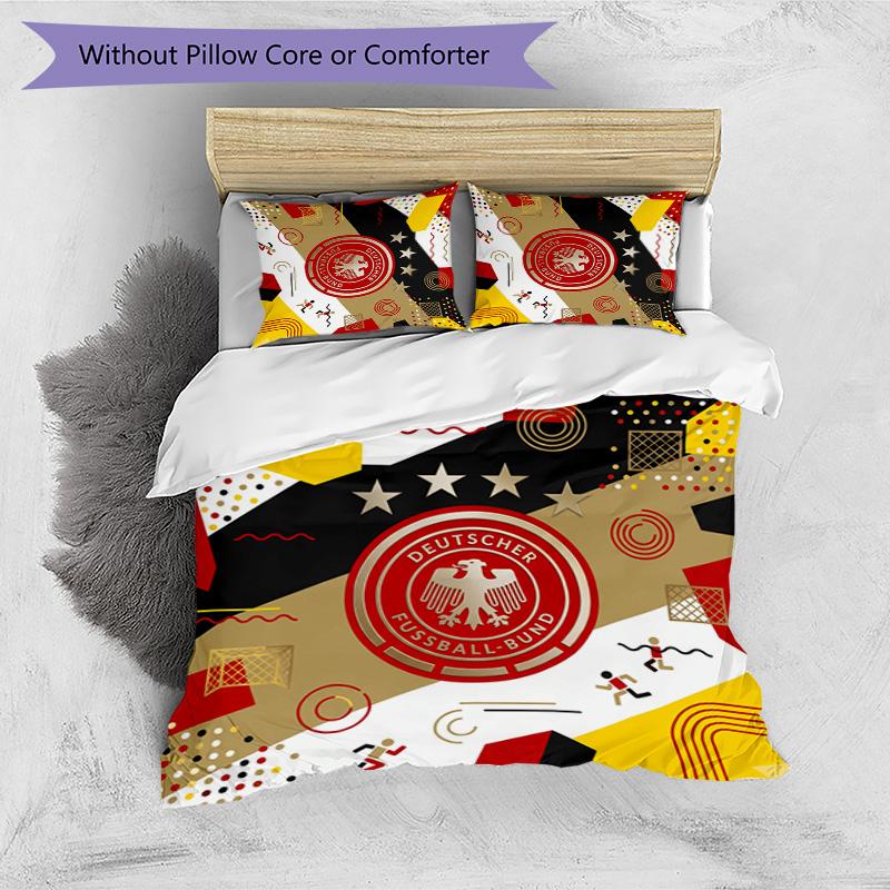 Germany Football Printed Bedding 3 Piece Set Cozy Breathable Bed Cover Set as Housewarming Holiday Gift