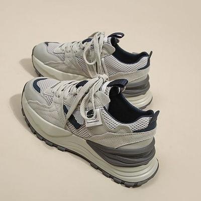 Обувь для папы, женская летняя обувь на платформе в стиле ретро, ​​женская обувь, увеличивающая рост, повседневные женские кроссовки с круглой головкой на шнуровке