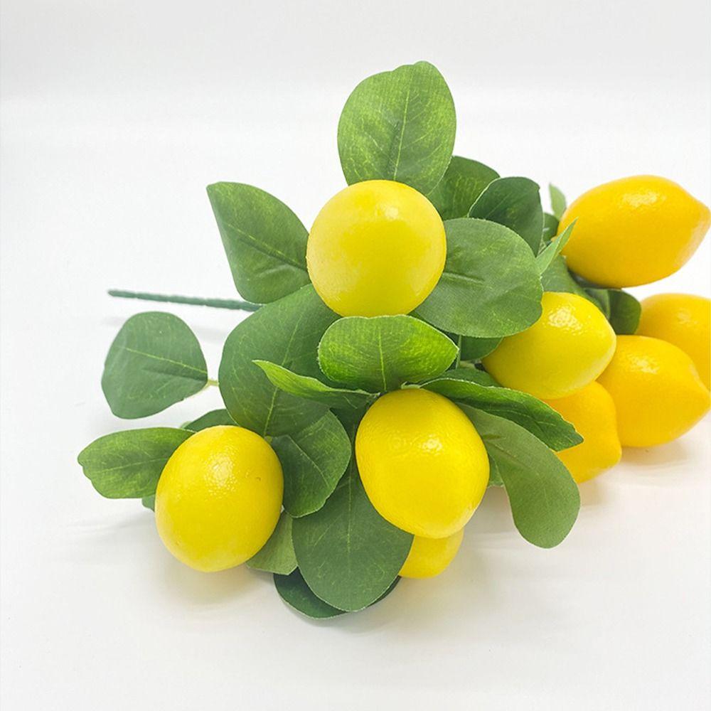 Handmade Artificial Lemon Branches DIY Fake Plants Simulation Lemon Fruit Wedding Party Supplies
